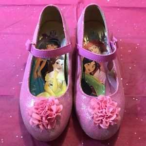 Pink glitter Disney princess shoes